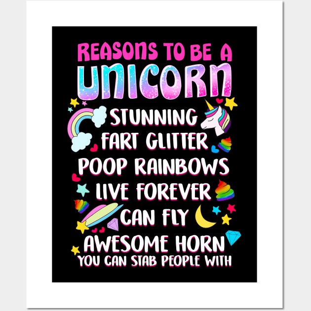 Reasons To Be A Unicorn Wall Art by E